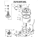 Kenmore 11081166100 tub and basket parts diagram
