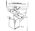Kenmore 11081167210 top and cabinet parts diagram