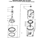 Kenmore 11081167210 agitator, basket and tub parts diagram