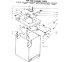 Kenmore 11081167620 top and cabinet parts diagram