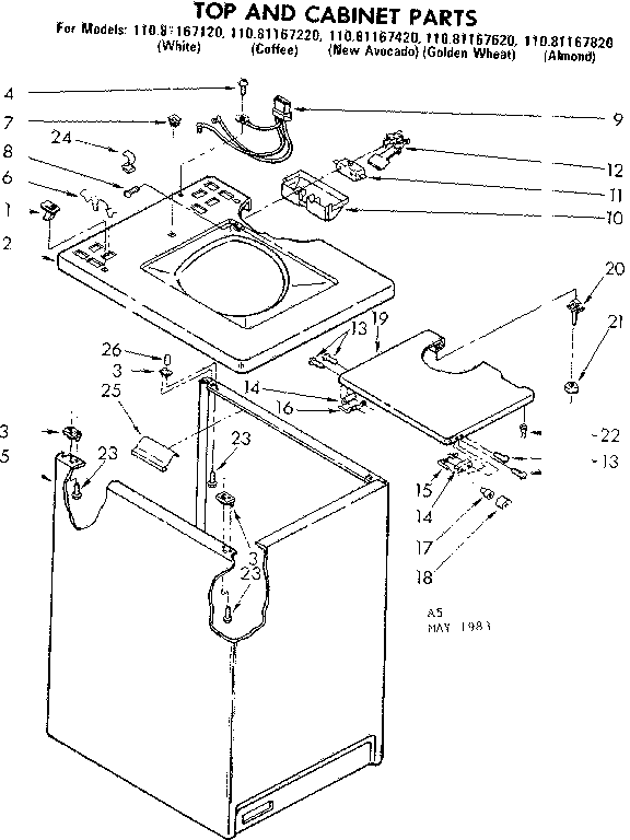 Top and cabinet parts