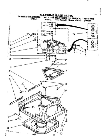 Machine base parts