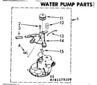 Kenmore 11085175200 water pump parts diagram