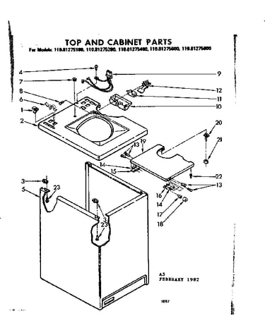 Top and cabinet parts