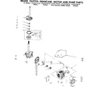 Kenmore 11081275410 brake clutch gearcase motor and pump parts diagram