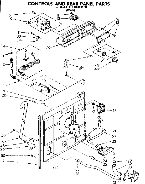 Controls and rear panel parts