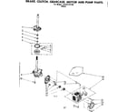 Kenmore 11081310100 brake clutch gearcase motor and pump parts diagram
