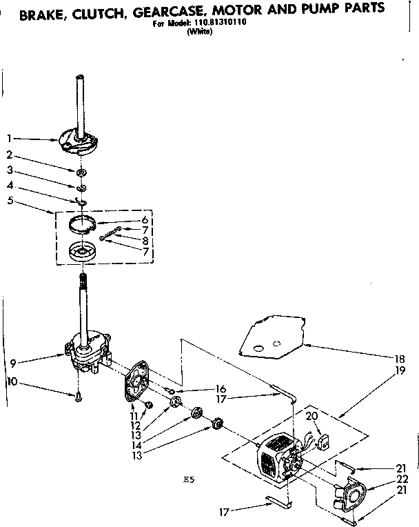 Brake, clutch, gearcase motor and pump parts