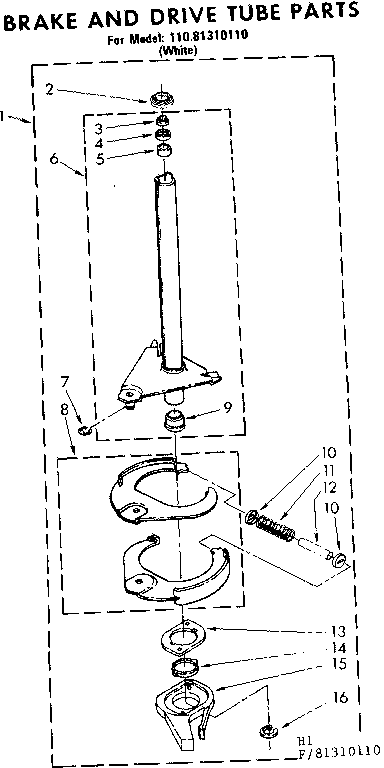 Brake and drive tube parts