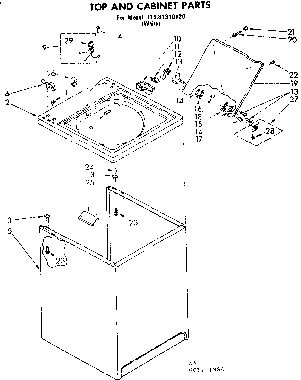 Top and cabinet parts