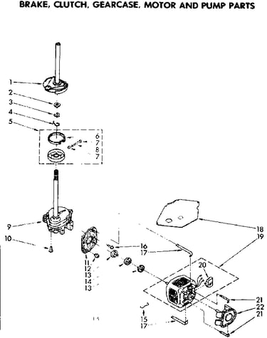 Brakeclutch gearcase motor & pump parts