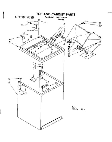 Top and cabinet parts