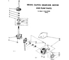 Kenmore 11081320100 brake clutch gearcase motor & pump parts diagram