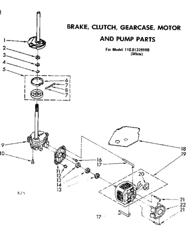 Brake clutch gearcase motor & pump parts