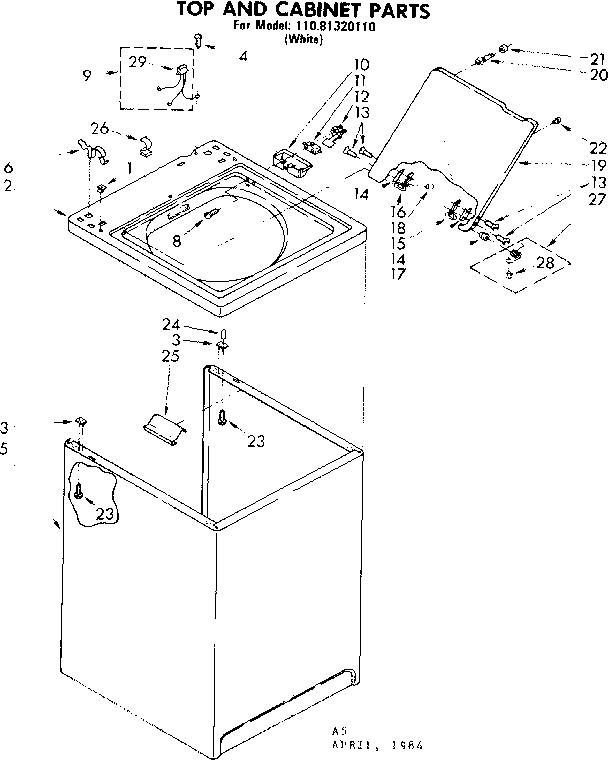 TOP AND CABINET PARTS