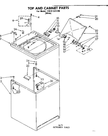 Top and cabinet parts