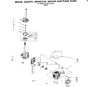 Kenmore 11081321100 brake clutch gearcase motor and pump parts diagram