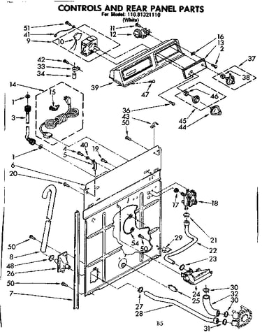 Controls and rear panel parts
