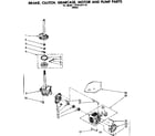 Kenmore 11081321110 brake clutch gearcase motor & pump parts diagram