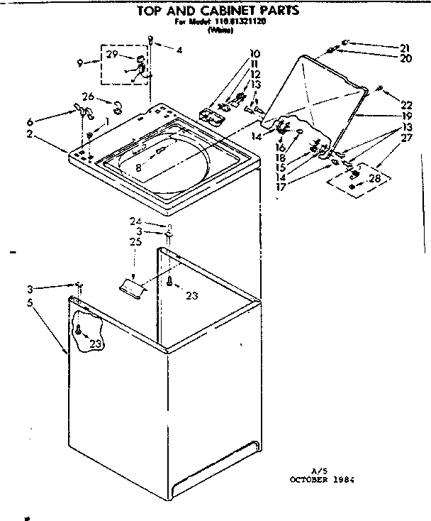 Top and cabinet parts