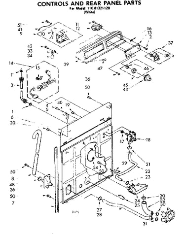 Controls and rear panel parts