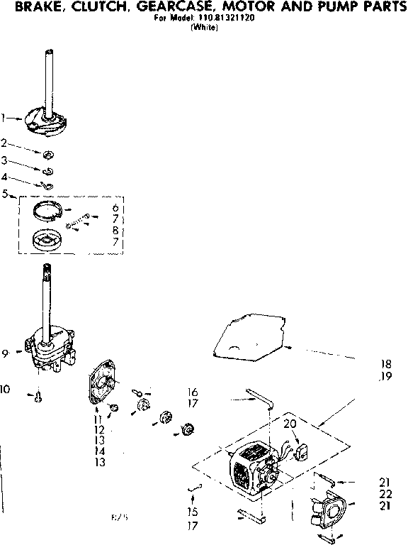 Brake clutch gearcase motor & pump parts