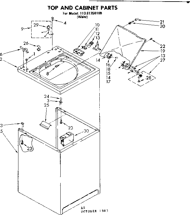 Top and cabinet parts