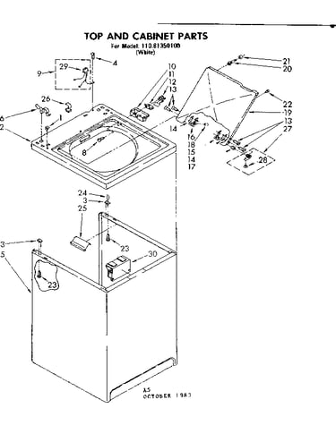 Top and cabinet parts