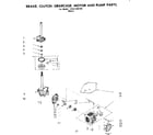 Kenmore 11081350100 brake clutch gearcase, motor & pump parts diagram