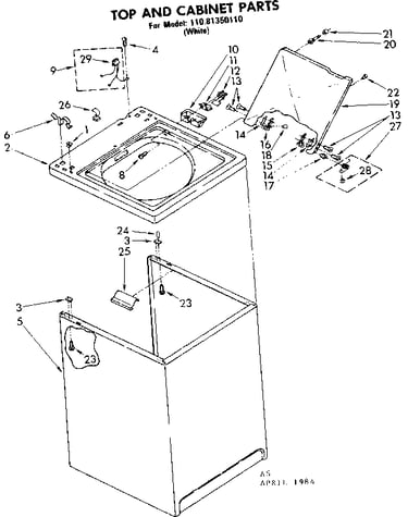 Top and cabinet parts