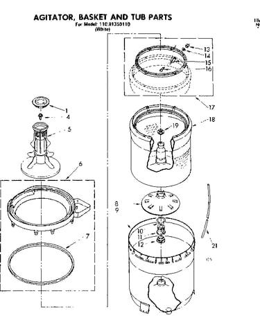 Agitator basket and tub parts