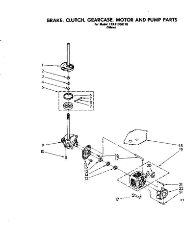 Brake clutch gearcase motor & pump parts