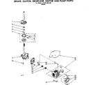 Kenmore 11081350120 brake clutch gearcase motor & pump parts diagram