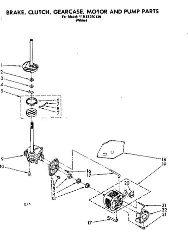 Brake clutch gearcase motor & pump parts