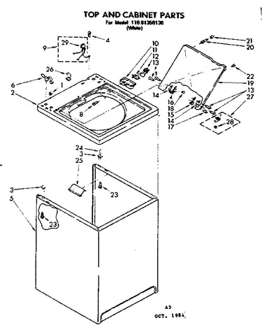 Top and cabinet parts