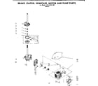 Kenmore 11081351100 brake, clutch, gearcase, motor and pump parts diagram