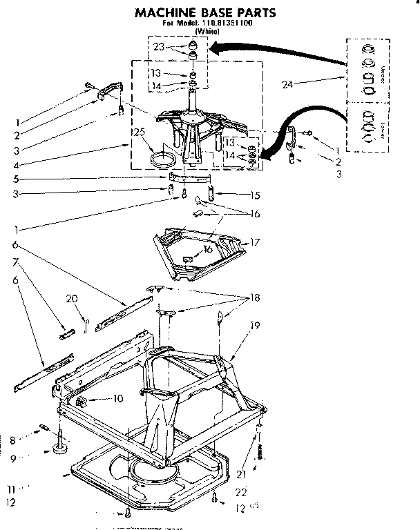 Machine base parts