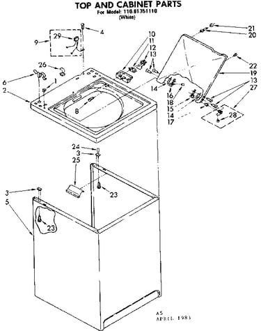 Top and cabinet parts