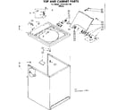 Kenmore 11081351130 top and cabinet parts diagram
