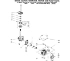 Kenmore 11081361110 brake clutch gearcase motor & pump parts diagram