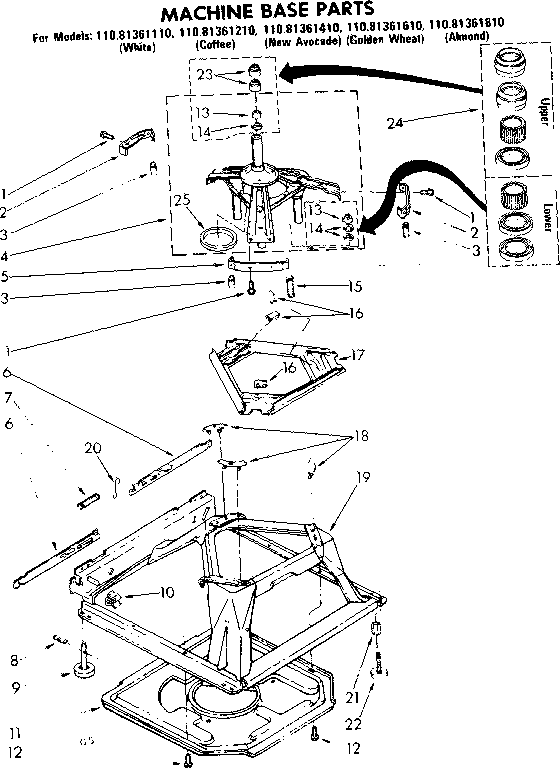 Machine base parts