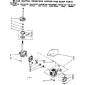 Kenmore 11081361620 brake clutch gearcase motor and pump parts diagram