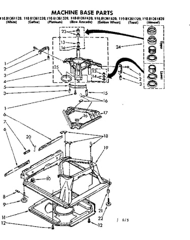 Machine base parts