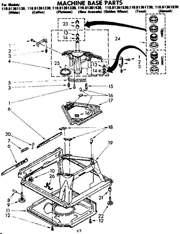Machine base parts