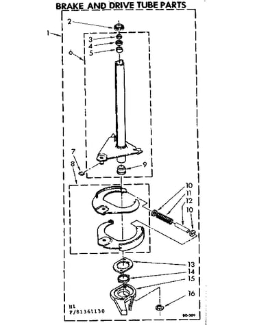 Brake and drive tube parts