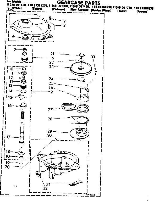Gearcase parts