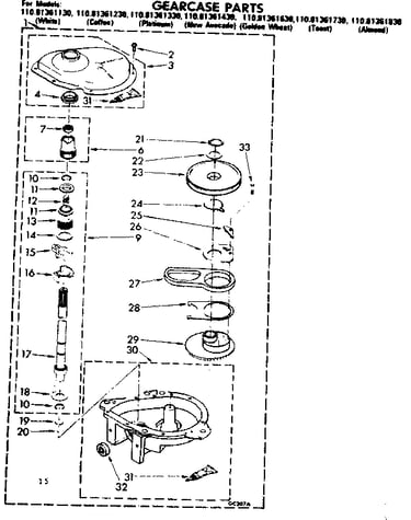 Gearcase parts