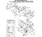 Kenmore 11085365600 top and console parts diagram