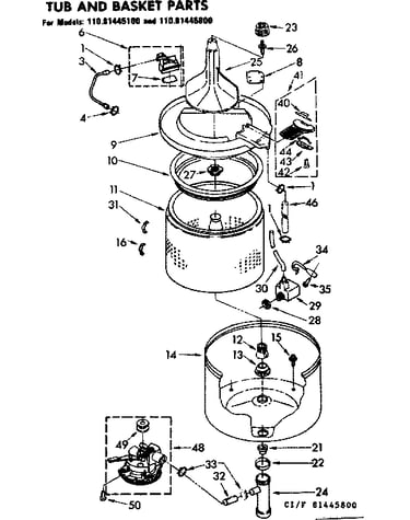 Tub and basket parts