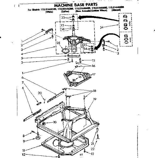 Machine base parts